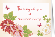 Thinking of You at Summer Camp Flowers Butterfly card