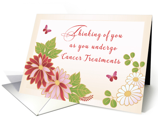 Thinking of You Through Cancer Treatments Flowers Butterfly card