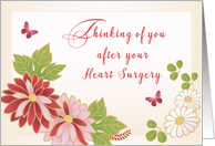 Heart Surgery Thinking of You After Operation Flowers Butterfly card