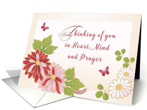 Feel Better Religious Message with Butterfly and Flowers card