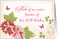From Both of Us Get Well Wishes with Flowers and Butterfly card