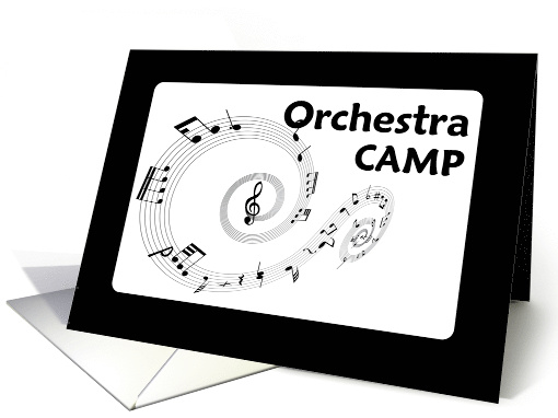 Orchestra Camp Black and White Music Notes Thinking of You card