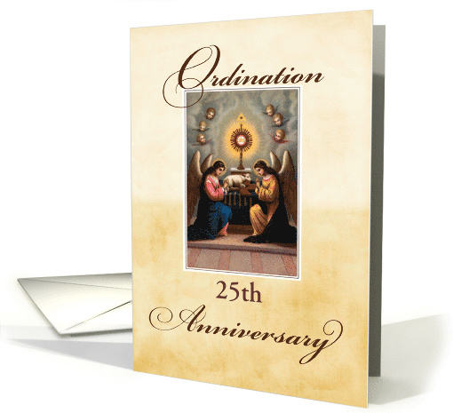 Ordination Anniversary Customize Any Year Angels at Altar card