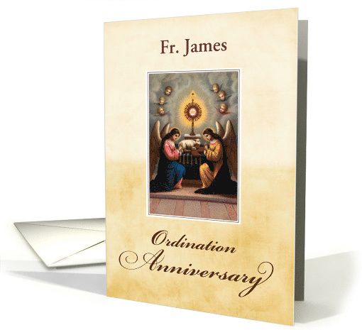 Personalize Name Ordination Anniversary Angels at Altar card (1144490)