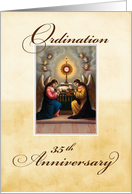35th Ordination Anniversary Angels at Altar with Blessings card