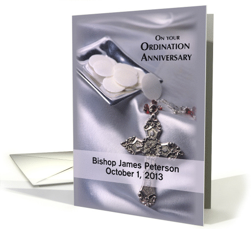 Custom Name Date 25th Anniversary Ordination card (1152632)