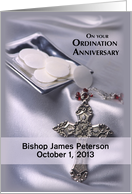 Custom Name Date 25th Anniversary Ordination card