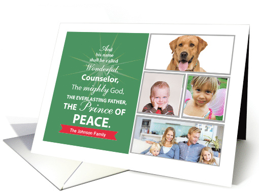 Photo Christian Christmas Prince of Peace on Green card (1159340)