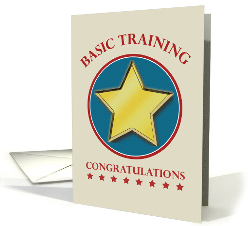 Military Basic Training Graduation Congratulation Gold Star card