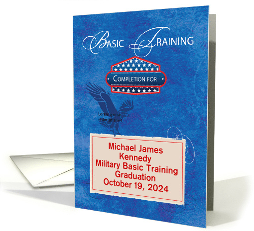 Military Basic Training Customizable Name and Date 2024 card (1160626)