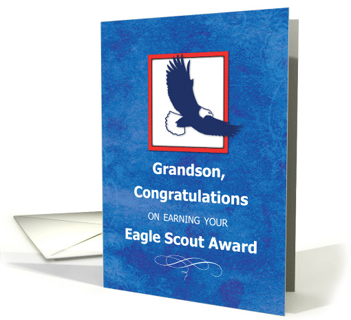 Grandson Eagle Scout Congratulations Eagle on Blue card (1164368)