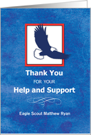 Personalized Name Eagle Scout Thank You Project Help Eagle on Blue card