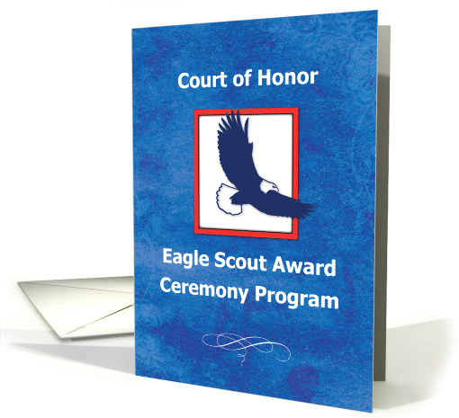 Program Cover Eagle Scout Ceremony Court of Honor Eagle Blue card