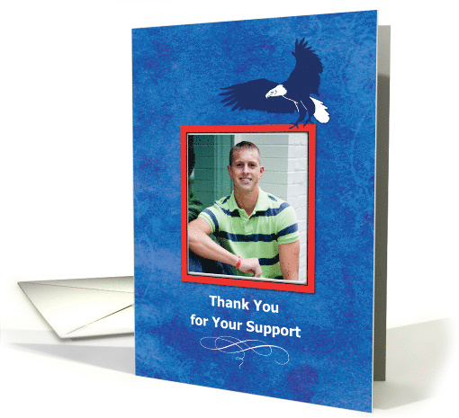 Photo Card Thank You Eagle Scout Project Support Eagle on Blue card