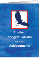 Brother Congratulations on Scouting Achievement with Eagle on Blue