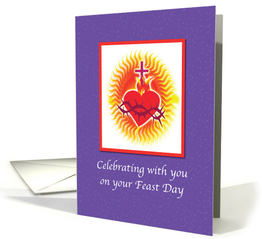 Feast Day May Your Heart Burn with Love on Purple card (1174616)