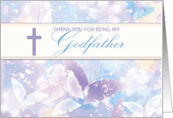 Godfather Thank You Pastel Butterflies and Cross card