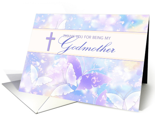 Godmother Thank You Pastel Butterflies card (1174622)