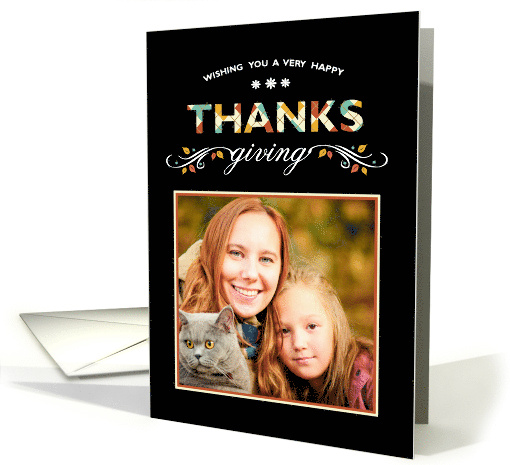 Photo Thanksgiving Card on Black card (1178222)