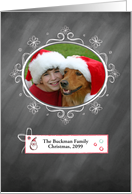 Photo Christmas Card Chalkboard Look Customize and Personalize Name card