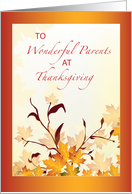 Parents Happy Thanksgiving with Fall Leaves card