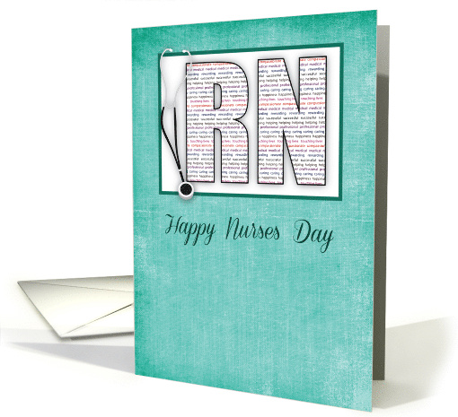 RN Nurses Day in Words with Stethescope card (1206474)