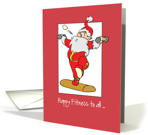 Happy Fitness Exercise Christmas with Santa card (1214366)