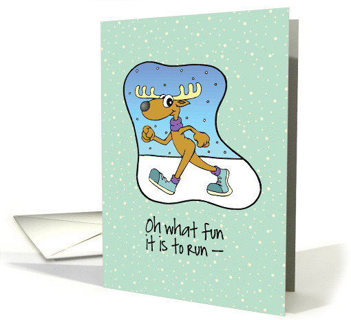 Running Exercise Reindeer Christmas card (1214618)