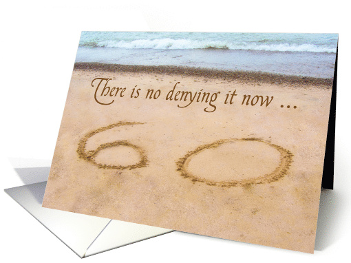 60th Birthday Writing In Sand Seashore Card 1231580