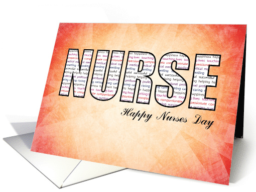 Nurse Nurses Day in Words on Gold and Red card (1243210)