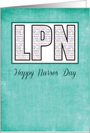 LPN Nurses Day in Words card