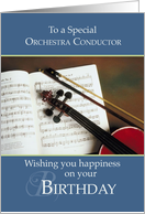Orchestra Conductor Birthday Strings and Music card