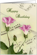 Orchestra Conductor Birthday Flowers over Music card