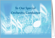 Orchestra Conductor Birthday Notes on Blue card