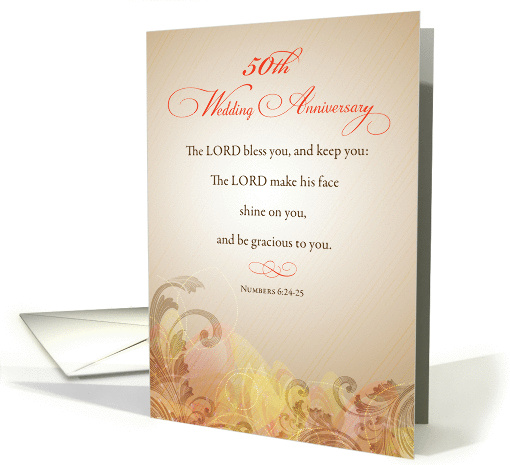  50th  Wedding  Anniversary  Religious  Lord Bless Keep card  