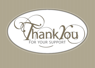 School Auction Support Thank you Script on Tan Background