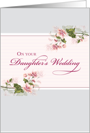 Parents of the Bride Wedding Congratulations Pink Flowers on Gray card