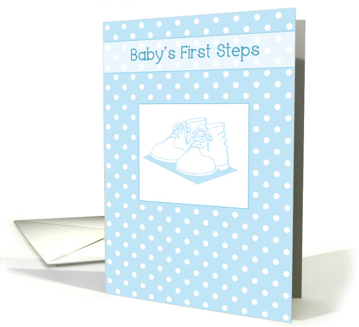 Baby Boys First Steps Blue Shoes Polka Dots card (1250972)