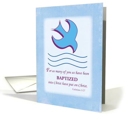 Adult Baptism Dove on Blue card (1250984)