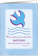 Adult Baptism Dove on Blue card