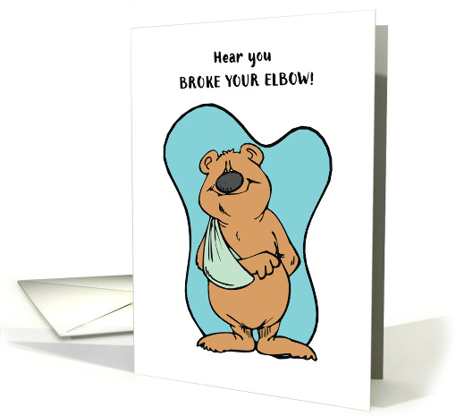 Broken Elbow Bear Get Well Wishes card (1257676)