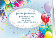 Great Grandson Birthday Balloons card