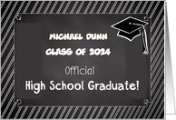 Custom Name and Date 2024 Graduation Congratulations Chalkboard Look card