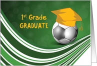 1st Grade Graduation Soccer Ball and Hat card