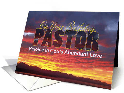 Pastor Birthday Sunset card 1294056 