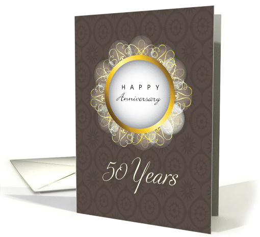 50th Wedding Anniversary Religious with Brown and Gold Colors card