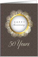 50th Wedding Anniversary Religious with Brown and Gold Colors card
