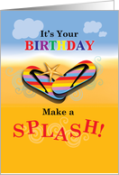 Flip Flops Beach Birthday card