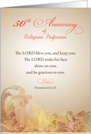 50th Anniversary of Religious Profession Nun Golden Lord Bless an Keep card