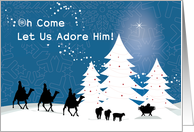 Christmas Religious Manger Scene Wise Men Star card